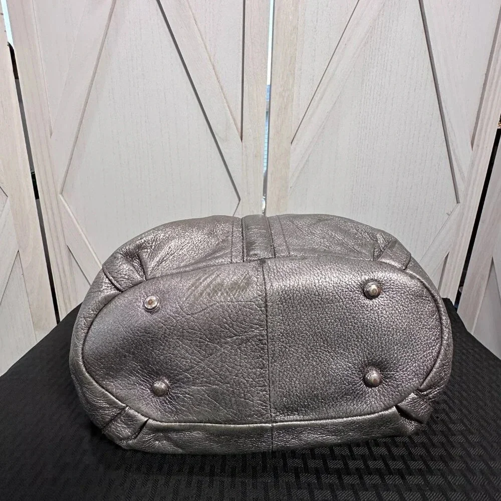 B Makowsky Metallic Pewter Alice Shopper
